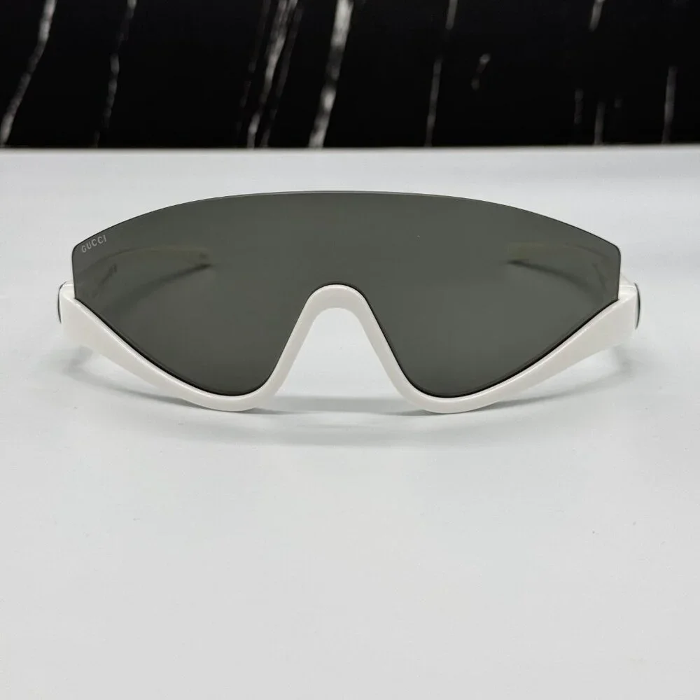 NEW GG1650S 007 UNISEX SHIELD SUNGLASSES, GRAY WHITE MASK EYEWEAR GUCCI